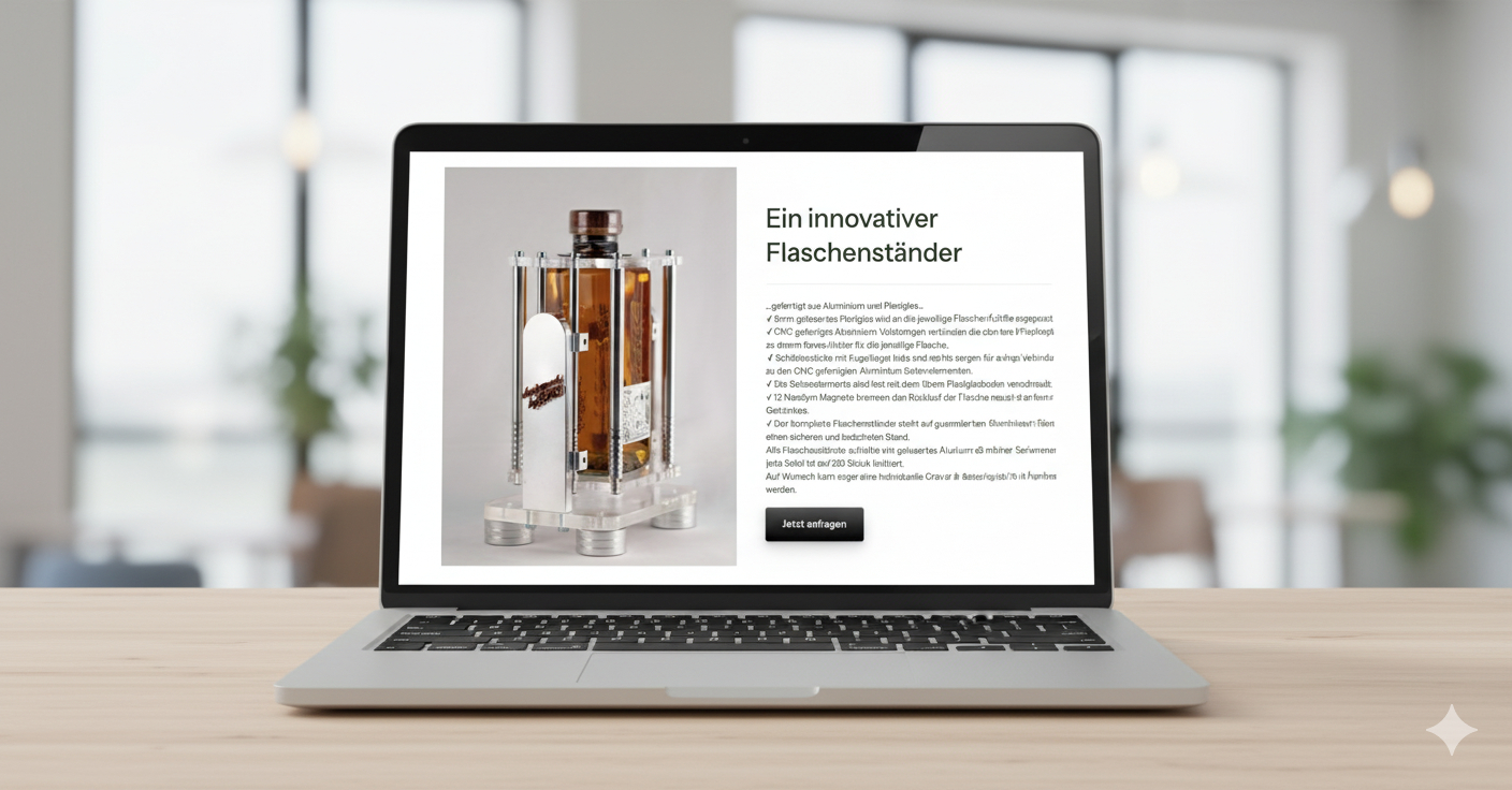 Landingpage Flaschenständer Vorschau